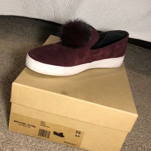 Michael Kors Eddy Pom-Pom Suede Slip On Sneaker